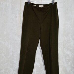 Talbots Women's Size 8 Olive Green Heritage Side-Zip Pants Trousers